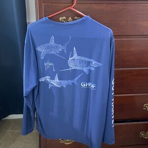 Guy Harvey XL Ocean Blue Long Sleeve T-Shirt. Performance Polyester/spandex.